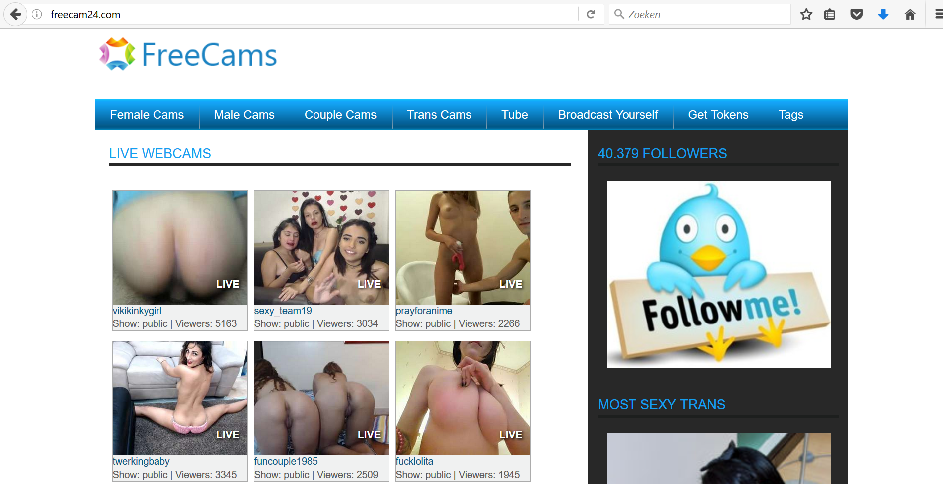 Free female cams twitter
